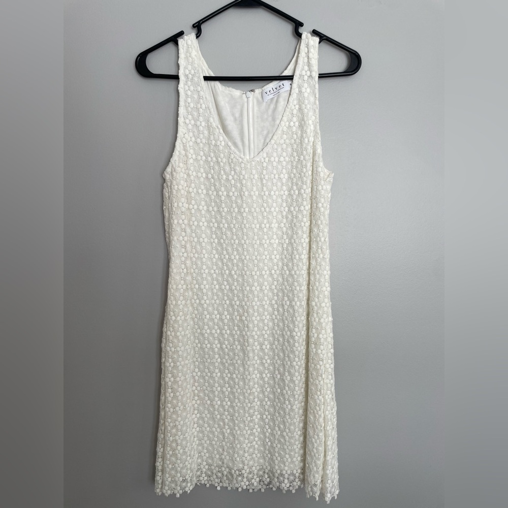 Velvet by Graham & Spencer Cream Textured Mini Dress